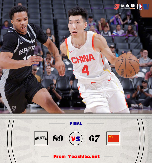 马刺89-67战胜中国男篮 廖三宁17+6 杨瀚森5中0